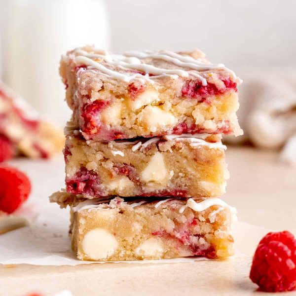 Raspberry & White Chocolate Blondie